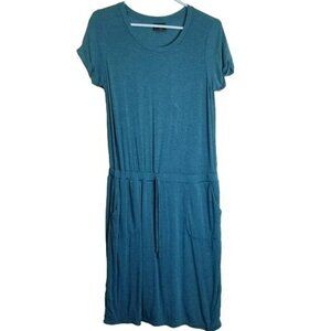 32 Degrees Ladies‎ Soft Lux Dress Heather Indigo pockets drawstring elastic  m